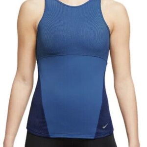 NWT Nike Womens Yoga Dri-Fit Blue/Navy Tank Top